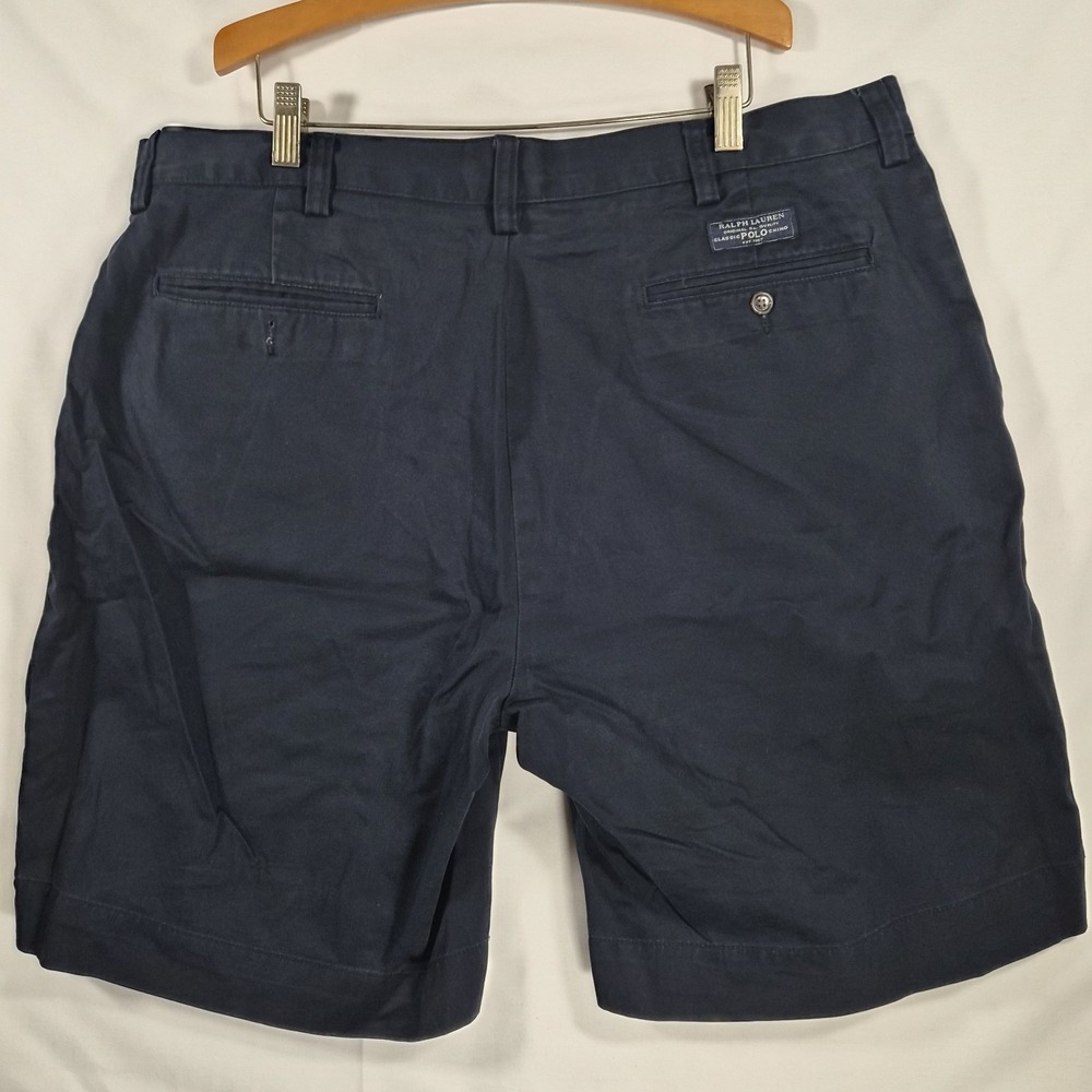 Vintage Polo Ralph Lauren Classic Fit Chino Shorts Men's 38 Navy Blue Cotton - Picture 2 of 9
